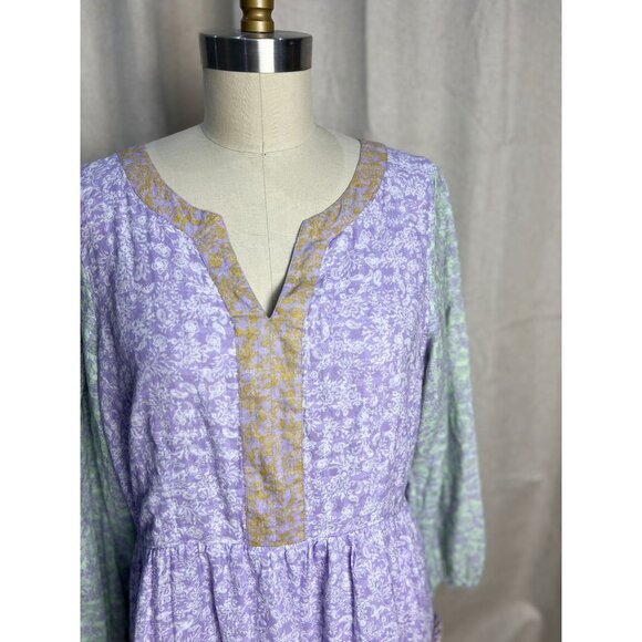 ROLLER RABBIT Ismay Naema Dress Sz L Pastel Colorblock - Picture 4 of 10